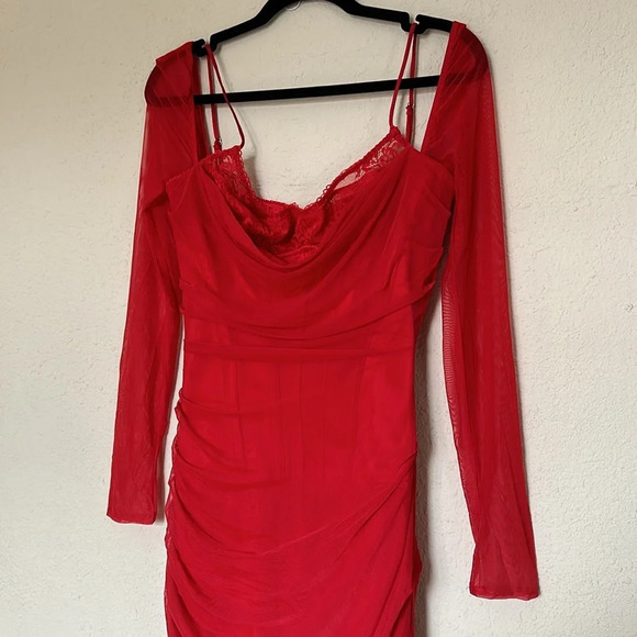 House of‎ CB 'Katarina' Scarlet Long Sleeve Maxi Dress NWOT size M - Picture 6 of 13